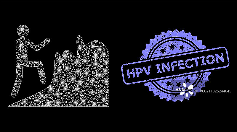 苦恼的HPV感染印章和耀斑网络图片素材