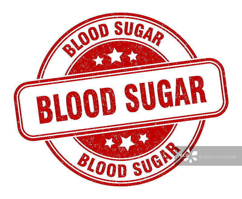 血糖标签圆形Grunge风格印章图片素材