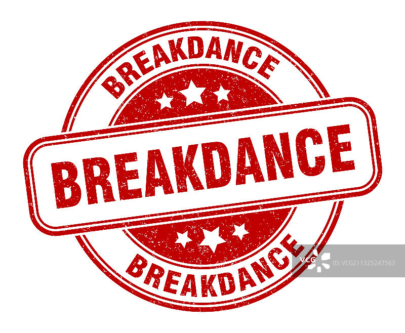 霹雳舞印章标签圆形Grunge风格图片素材