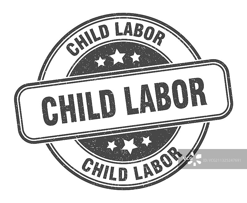 童工标签圆形复古印章图片素材