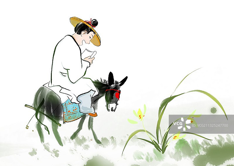 春天都市的古代少年图片素材