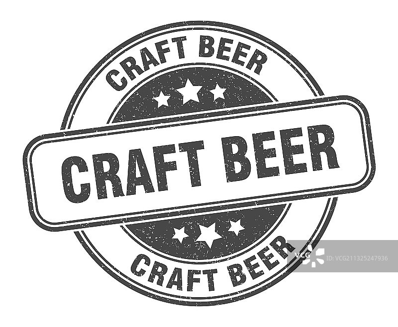 精酿啤酒印章标签圆形复古设计图片素材