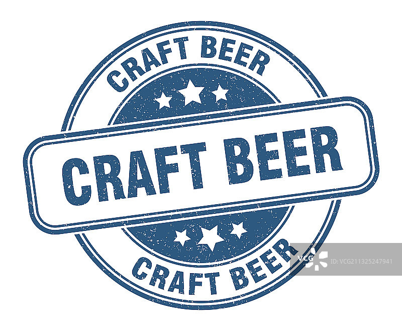 精酿啤酒印章标签圆形复古设计图片素材