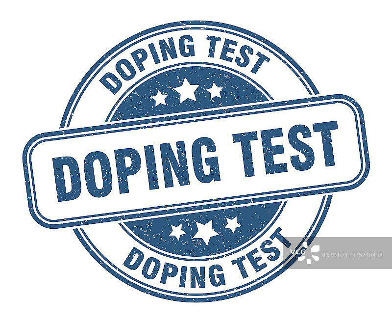 兴奋剂检测圆形复古印章标签图片素材