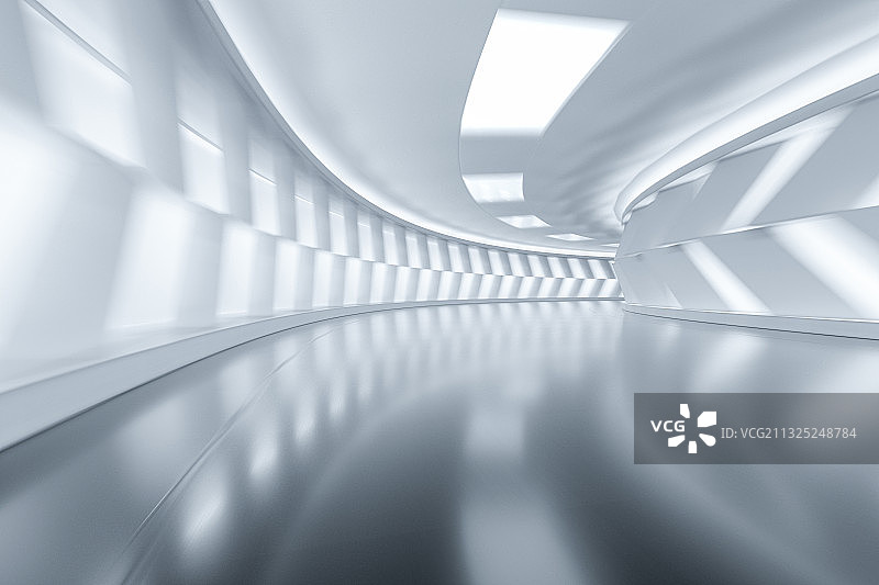 三维渲染的未来感隧道图片素材