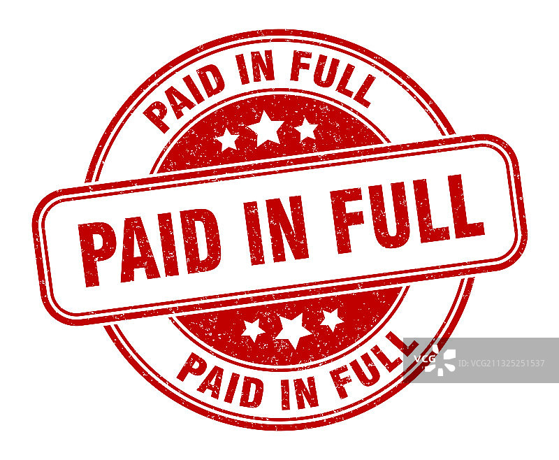 已付清印章圆形标签图片素材