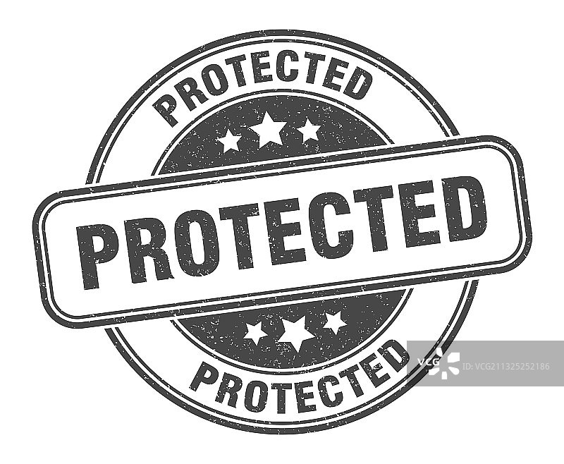 受保护的图章标签圆形Grunge标志图片素材