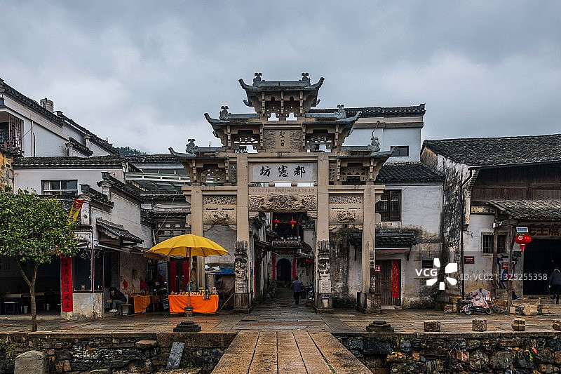 龙川都宪坊，安徽绩溪图片素材