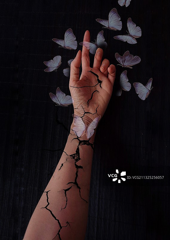 蜕变—— 蜕变的过程是撕裂的痛，但痛过后是破茧的释然图片素材