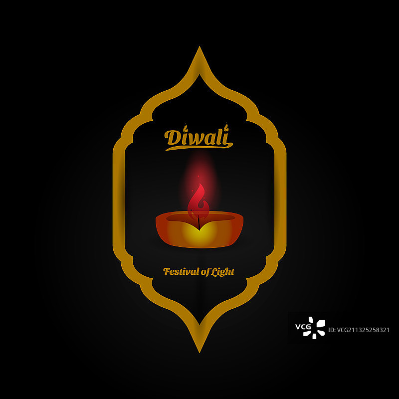 带有油灯的排灯节祝福背景图片素材