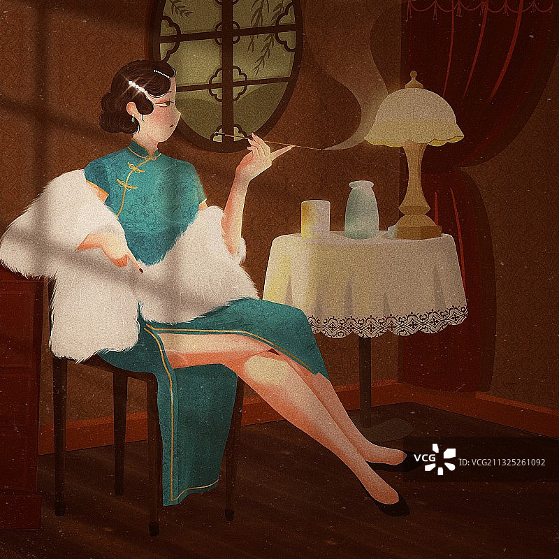 古风民国旗袍女子国潮中国风图片素材