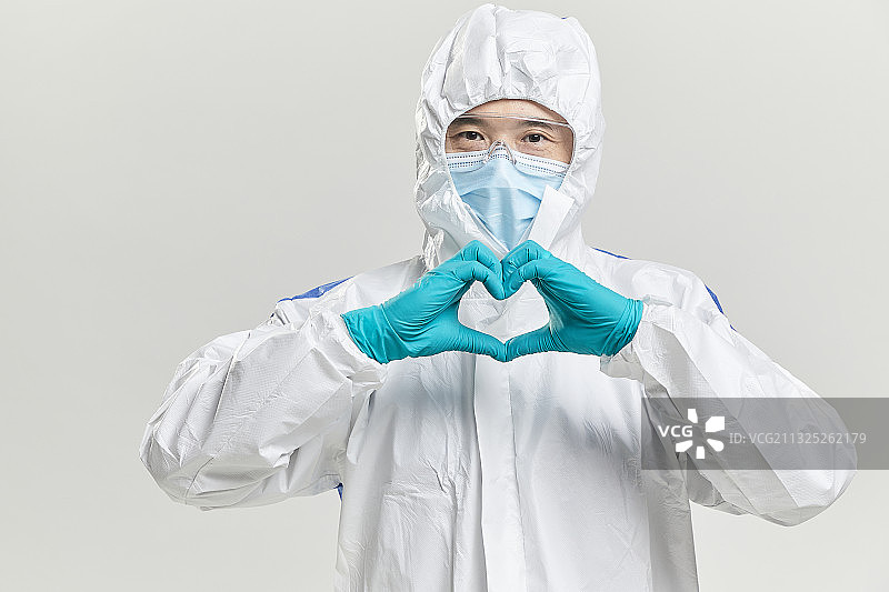 防疫医生的感恩手势图片素材