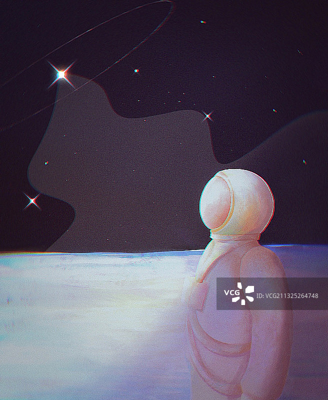 宇宙太空银河宇航员太空人寂寞图片素材
