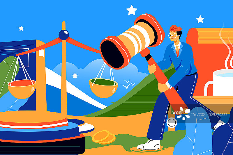 卡通世界知识产权日法律保护安全审判权力维权公正法制矢量插画图片素材