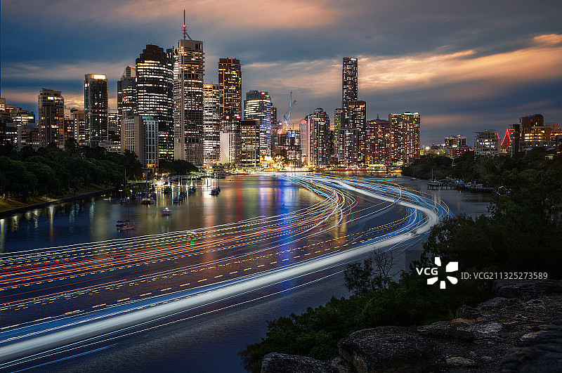 布里斯班船轨图片素材