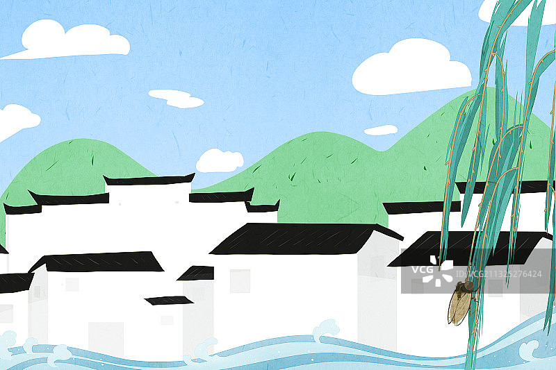 夏天乡村风景图片素材