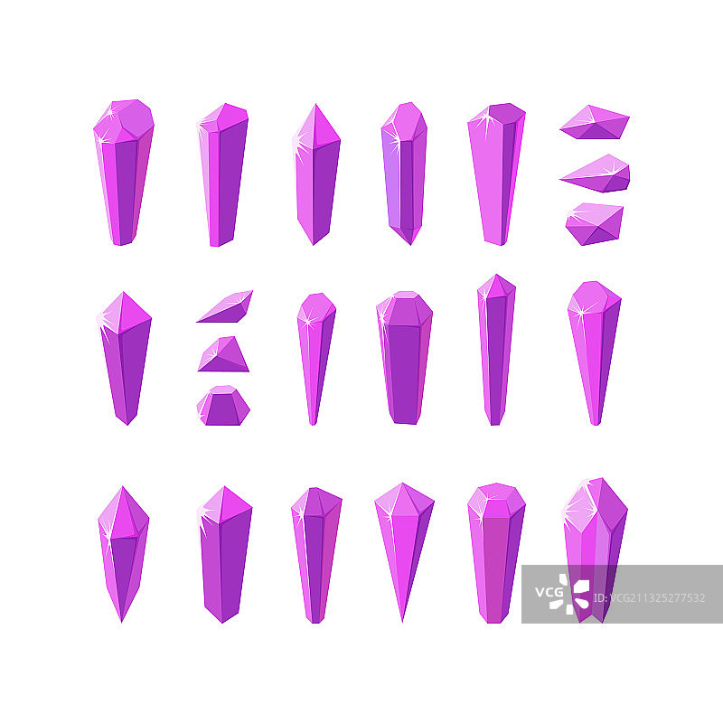 粉色水晶石套装，如紫水晶石英图片素材