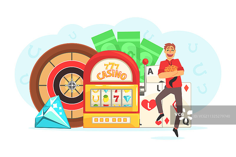 玩轮盘赌博的年轻人图片素材