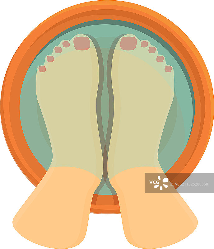 卡通风格的女性足浴图标图片素材