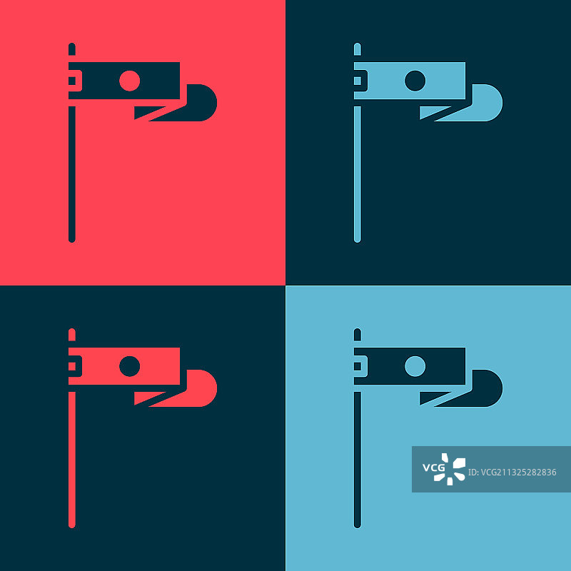 波普艺术中世纪旗帜图标图片素材