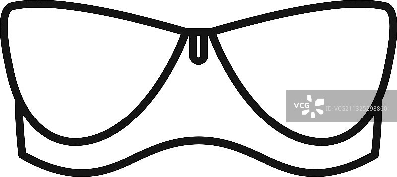 无肩带胸罩轮廓图标图片素材