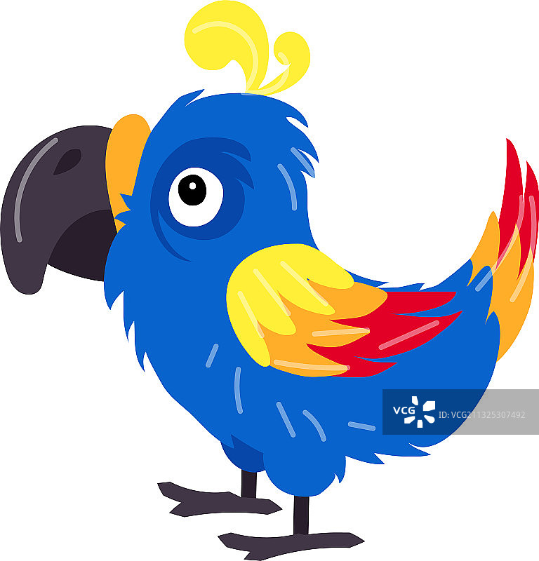有趣的鹦鹉卡通风格图标图片素材