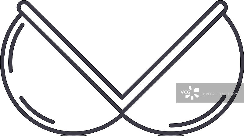 胸部图标线性隔离细线图片素材