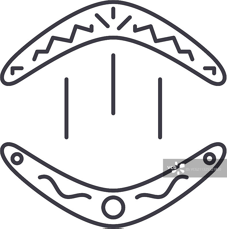 回旋镖线性隔离细图标图片素材