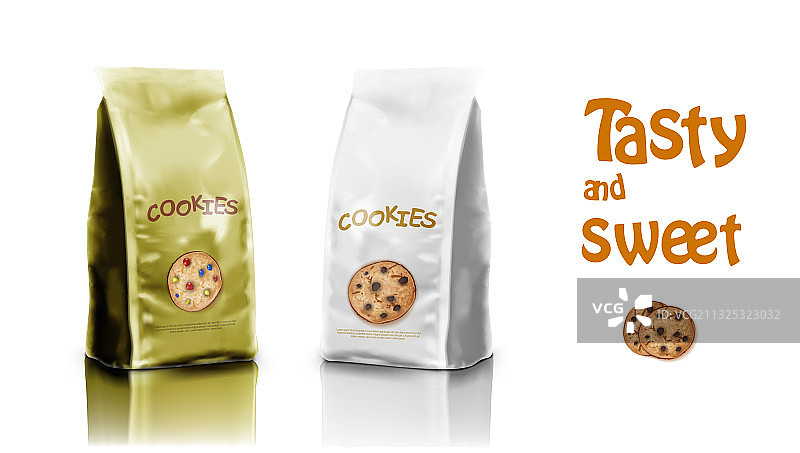 巧克力饼干的3D棕色包装设计图片素材