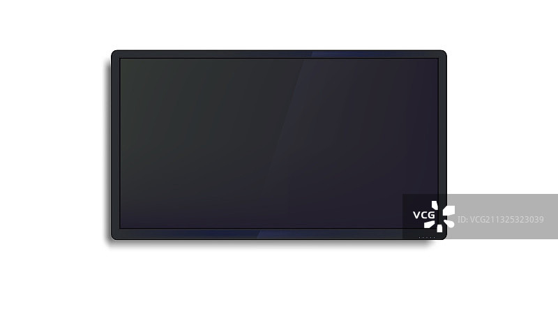 挂在白墙上的16x9宽屏电视图片素材