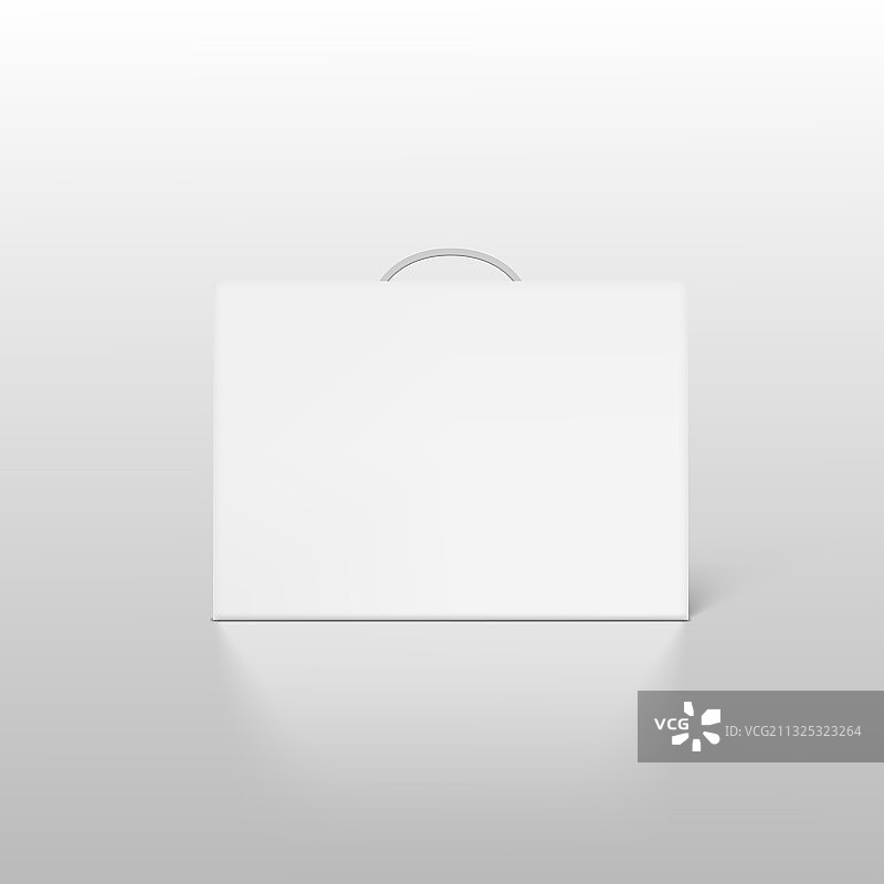 带手柄的白色纸箱包装盒样机图片素材