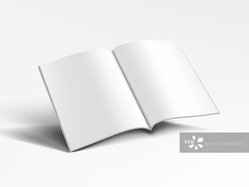 3D空白A4杂志在白色背景上漂浮图片素材