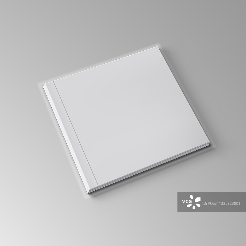 灰色背景上的3D空白透明正方形书本图片素材