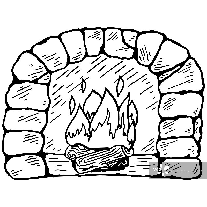 石头手工壁炉图片素材