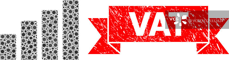 增值税印章和病毒马赛克条形图图片素材