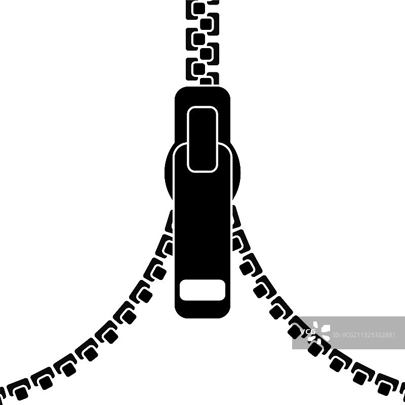 白色背景上的黑色拉链图片素材