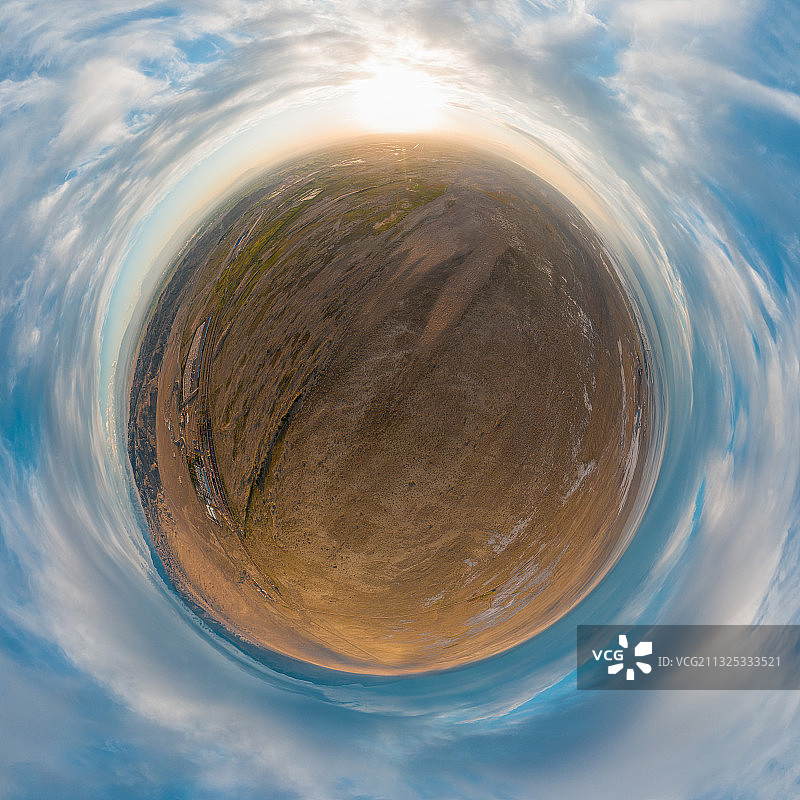 新疆博州精河戈壁360全景图片素材