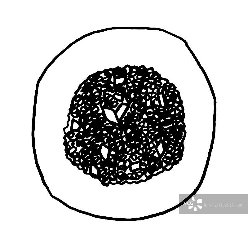 手绘意大利传统美食烩饭图片素材