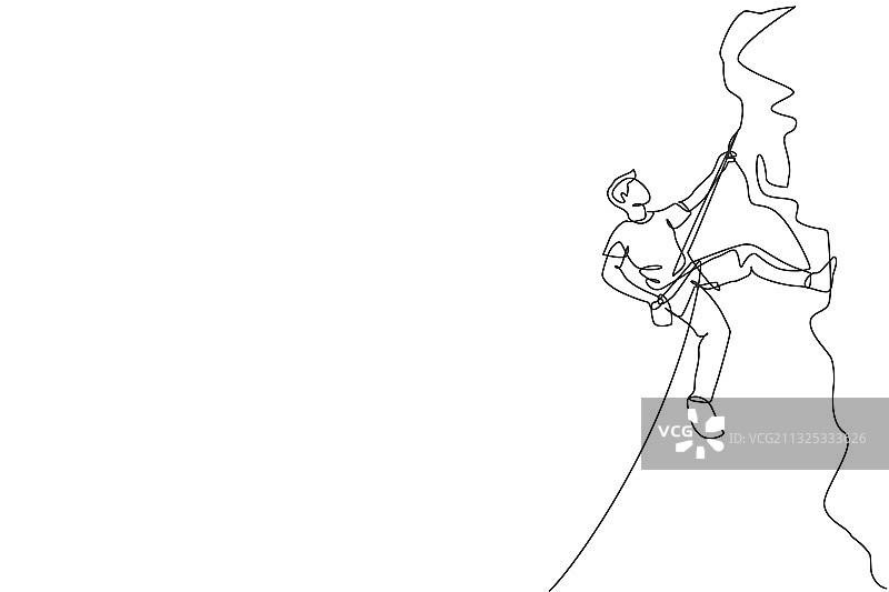 年轻有活力的男人单线绘画图片素材