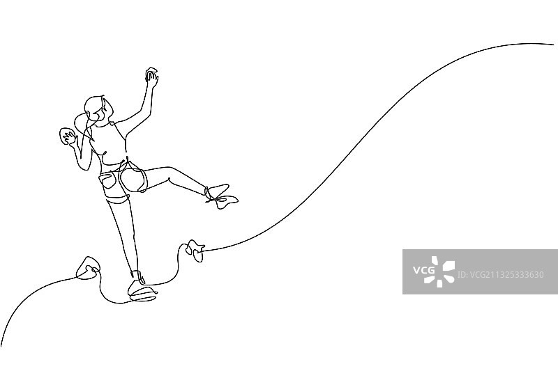 苗条年轻人的单线连续画图片素材