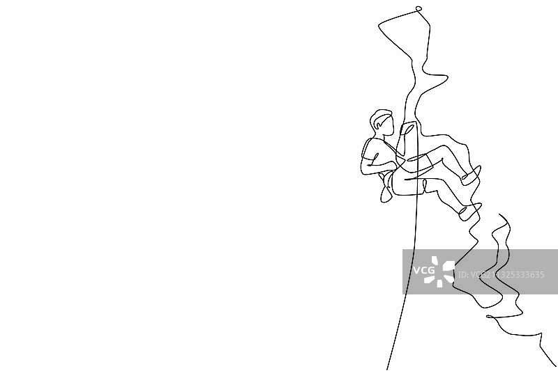 年轻有活力的男人单线绘画图片素材