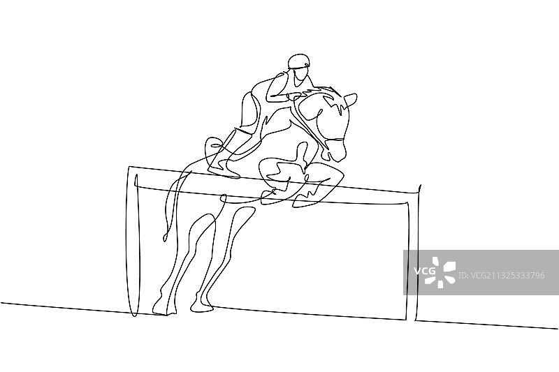 年轻骑手单线绘画图片素材