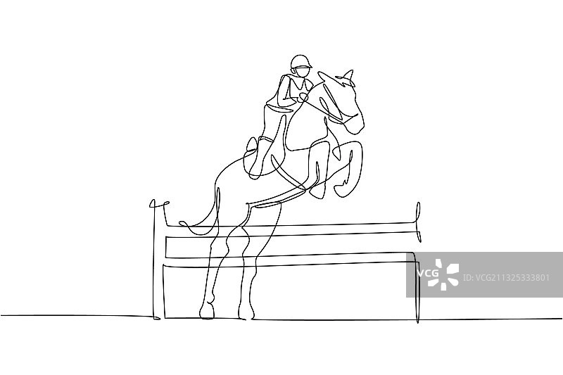 年轻骑手单线绘画图片素材