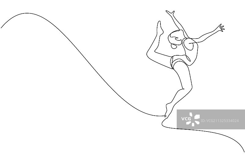 节奏运动的连续线条画图片素材