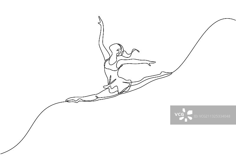 节奏运动的连续线条画图片素材