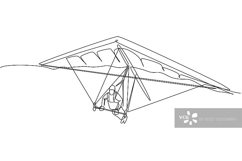 年轻勇敢男人连续线条画图片素材