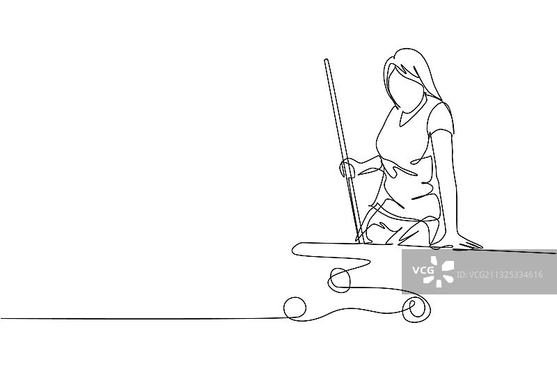 一个连续线条绘制的年轻漂亮女人图片素材