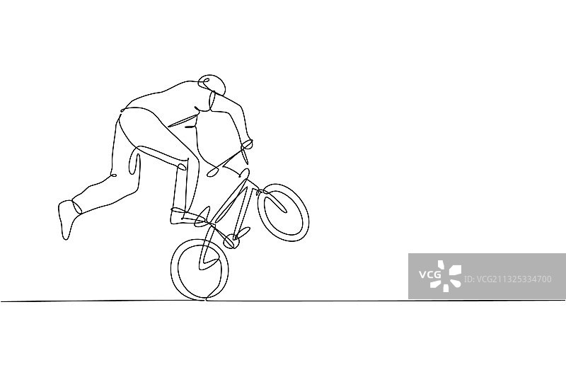BMX自行车单线连续画图片素材