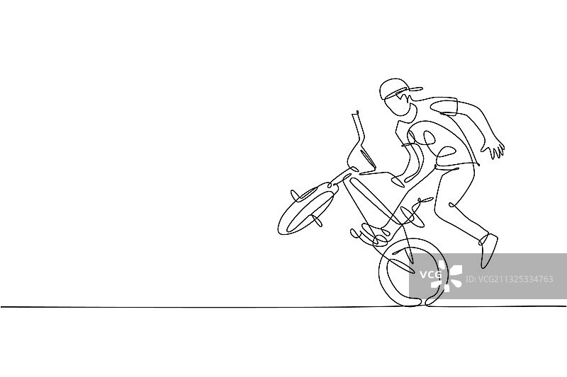BMX自行车单线画图片素材