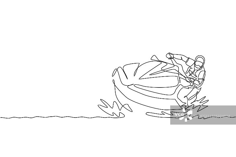 充满活力的年轻人连续线条画图片素材